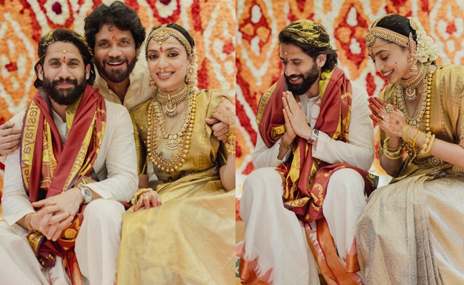 Chaitanya-Sobhita tie knot in a traditional Telugu Ceremony