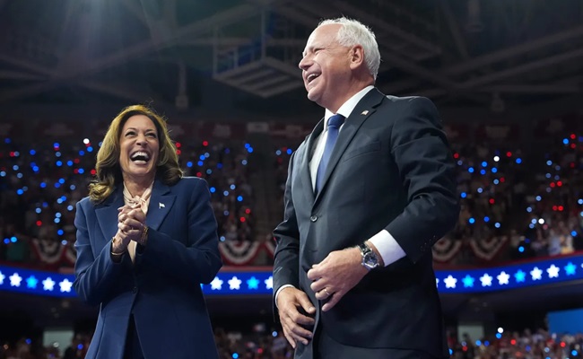 Harris presents herself and Walz as 'middle-class kids'