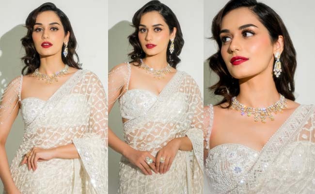 pHOTos: Manushi Dazzles In Stunning White Saree