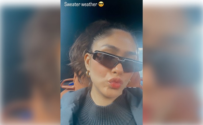 Mrunal Thakur seen enjoying the 'sweater weather'