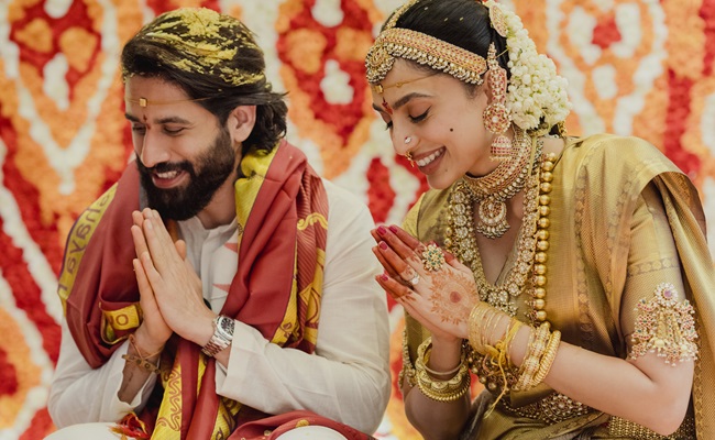 Chaitanya-Sobhita tie knot in a traditional Telugu Ceremony