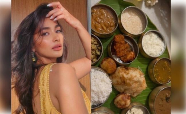 Pooja Hegde delights in a flavourful thali from South India