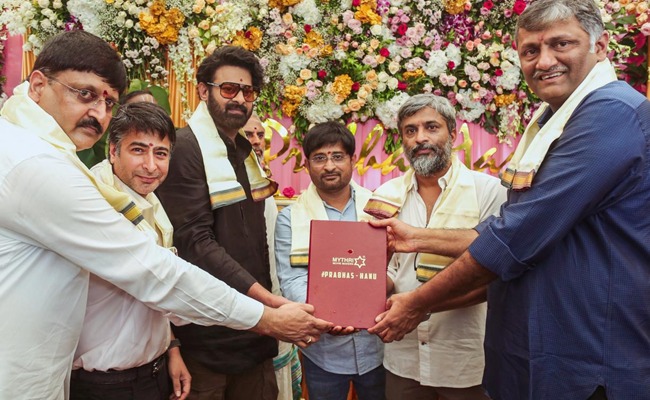 Prabhas, Hanu, Mythri's Film Launched Majestically