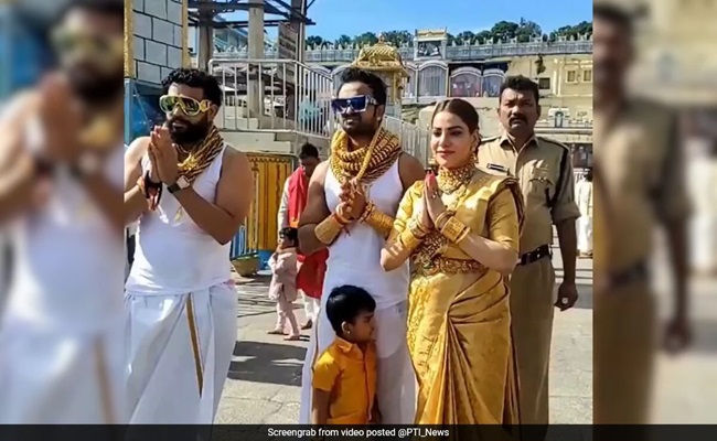 Pune devotees wearing 25 kg of gold create stir at Tirumala Temple