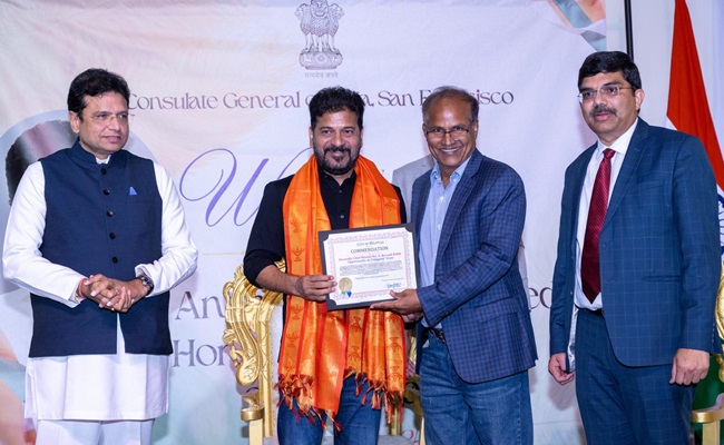 Revanth Gets Proclamation from Raghu Reddy In CA