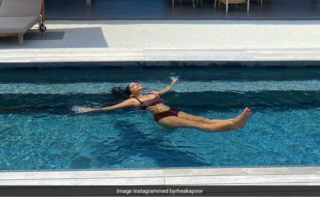 Newlywed  Rhea Kapoor Lounges In The Pool