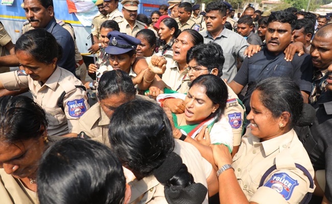 First time, Jagan gets Sharmila arrested!