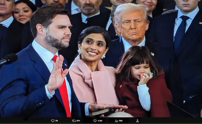 Usha's Pic At JD Vance's Swearing-In Goes Viral